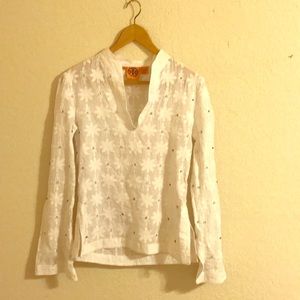 Tory Burch Embroidered Floral Blouse - S